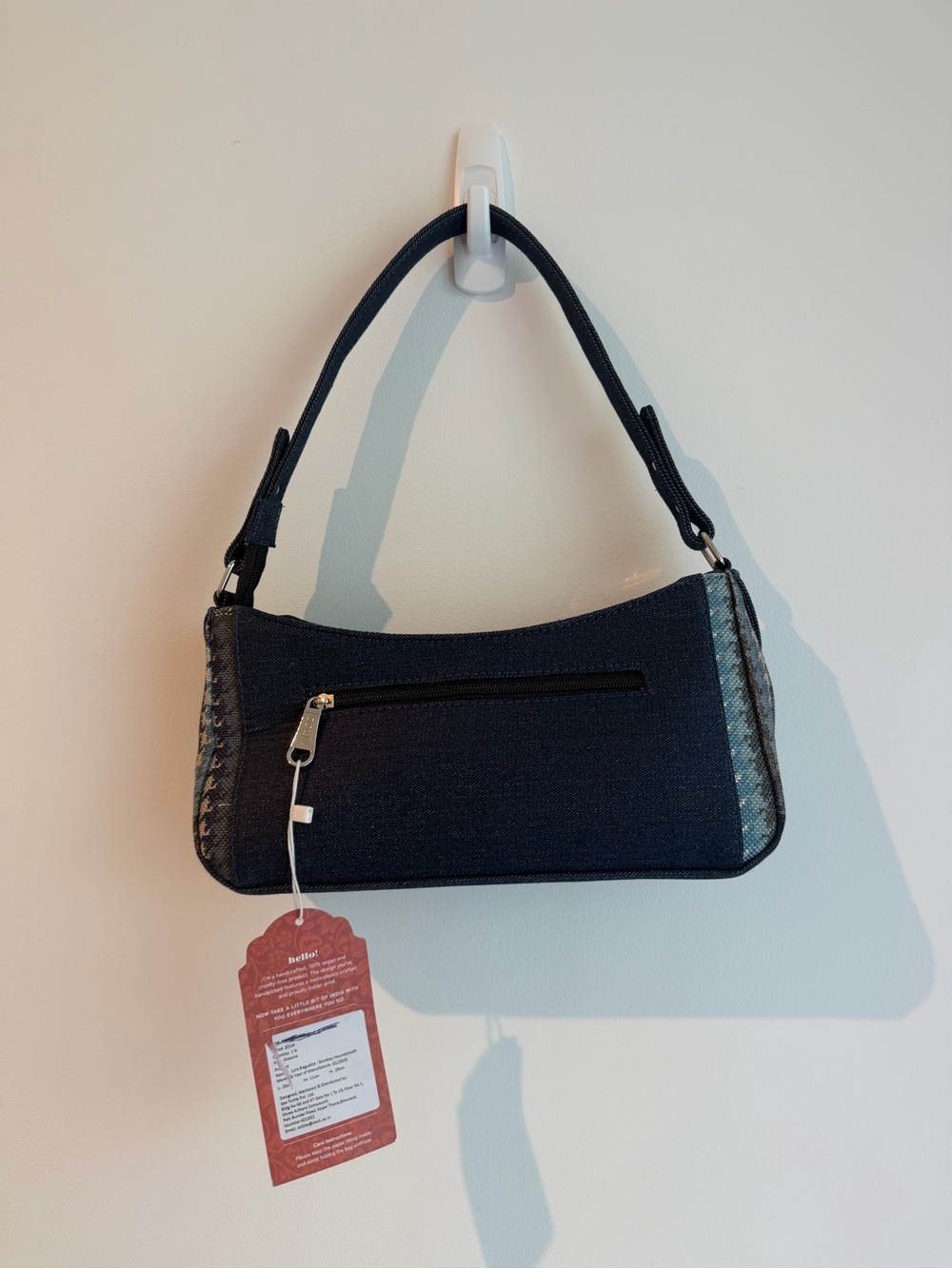 Zouk Navy Denim Shoulder Bag - Picture 3 of 4